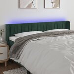 vidaXL Tête de lit à LED Vert foncé 203x16x78/88 cm Velours