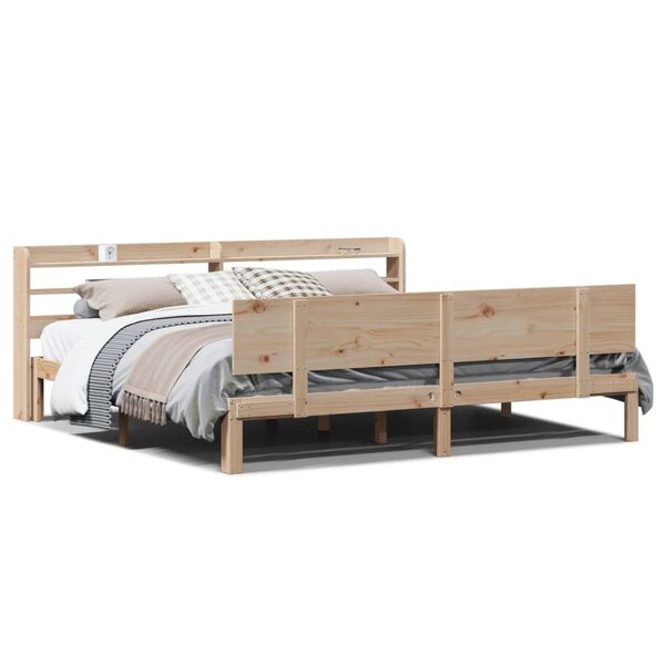 vidaXL Cadre de lit avec tête de lit sans matelas 180x200 cm