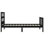 vidaXL Cadre de lit sans matelas noir bois de pin massif
