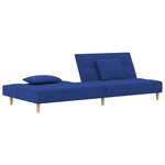vidaXL Canapé-lit à 2 places avec deux oreillers bleu tissu