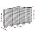 vidaXL Paniers à gabions arqués 8 Pièces 400x50x200/220 cm Fer galvanisé