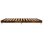 vidaXL Cadre de lit chêne fumé 200x200 cm bois d'ingénierie