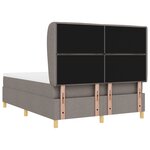 Lit à ressort vidaXL avec matelas en taupe  160x200 cm  tissu