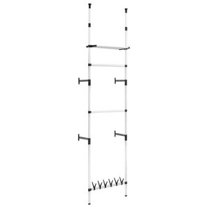 vidaXL Système de garde-robe télescopique barres et étagère Aluminium