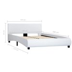 vidaXL Cadre de lit Blanc Similicuir 140x200 cm