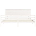 vidaXL Cadre de lit sans matelas blanc 200x200 cm bois massif