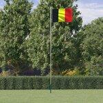 vidaXL Drapeau de la Belgique et mât 6 23 m Aluminium