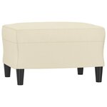vidaXL Canapé à 3 places avec repose-pieds Crème 180 cm Similicuir