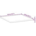 vidaXL Dessus de table carré 50x50x2 cm bois massif d'acacia