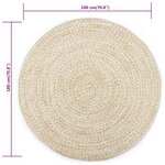 vidaXL Tapis fait à la main Jute Blanc et marron 180 cm