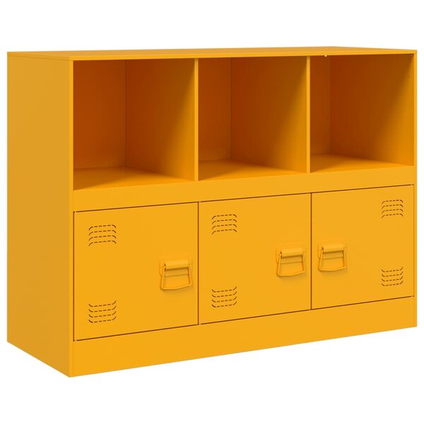 vidaXL Buffet jaune moutarde 99x39x73 cm acier