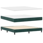 Lit à ressort vidaXL avec matelas et LED vert foncé 180x200 cm en velours