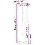 vidaXL Buffet haut Sonoma gris 34 5x34x180 cm Bois d'ingénierie