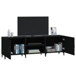 vidaXL Meuble TV noir 150x30x50 cm bois d'ingénierie