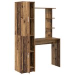 vidaXL Bureau rangement vieux bois reconstitué