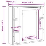 vidaXL Armoire à miroir de salle de bain sonoma gris bois d’ingénierie