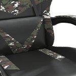 vidaXL Chaise de jeu Noir et camouflage Similicuir