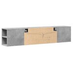 vidaXL Meuble TV mural avec LED gris béton 180x31x39 5 cm