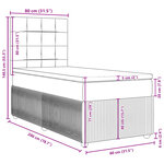 vidaXL Sommier à lattes de lit et matelas Gris foncé 80x200 cm Velours