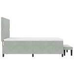 vidaXL Lit à ressort avec matelas & banc Gris clair 140x190 cm Velours