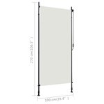 vidaXL Store roulant d'extérieur 100 x 270 cm Crème