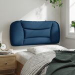 vidaXL Coussin de tête de lit bleu 80 cm tissu