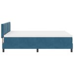 Lit Box Spring vidaXL avec Matelas & LED Bleu Foncé 140x200 cm Velours