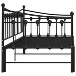 vidaXL Cadre de canapé-lit extensible sans matelas Noir Métal 90x200cm