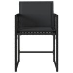 vidaXL Chaises de jardin lot de 4 avec coussins noir résine tressée