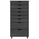vidaXL Armoire roulante avec tiroirs MOSS gris bois de pin solide