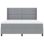 vidaXL Lit à sommier à ressorts avec matelas et LED gris clair 180x200 cm tissu