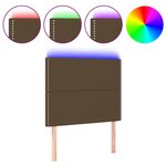 vidaXL Tête de lit à LED Marron foncé 90x5x118/128 cm Tissu