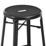 vidaXL Tabourets de bar lot de 2 noir acier