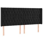 vidaXL Tête de lit avec oreilles Noir 183x16x118/128 cm Velours