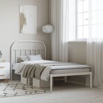 vidaXL Cadre de lit métal avec tête de lit blanc 100x200 cm