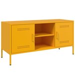 vidaXL Meuble TV jaune moutarde 100 5x39x50 5 cm acier