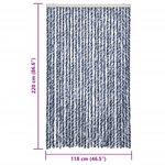 vidaXL Moustiquaire bleu et blanc 118x220 cm chenille