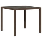 vidaXL Ensemble de bistro de jardin 5 Pièces coussins marron poly rotin