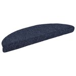 vidaXL Tapis d'escalier auto-adhésif Poinçon aiguilleté 15 Pièces Bleu