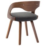 vidaXL Chaises à manger lot de 2 gris foncé bois courbé et tissu