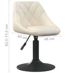 Vidaxl chaises pivotantes de salle à manger 2 pcs crème velours