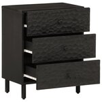 vidaXL Table de chevet noir 50x33x60 cm bois de manguier massif