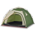 vidaXL Tente de camping à dôme 4 personnes vert libération rapide