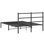 vidaXL Cadre de lit métal avec tête de lit noir 140x190 cm