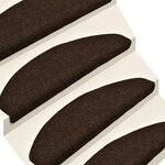 vidaXL Tapis autoadhésifs de marches 10Pièces Marron 56x17x3cm Aiguilleté