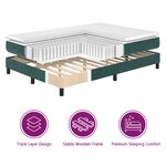 lit à ressort vidaXL avec matelas vert foncé 90x200 cm en velours