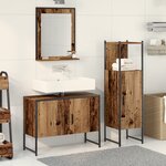 vidaXL Set de meubles de salle de bain 3 pièces en bois vieilli et en bois d'ingénierie