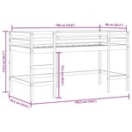 vidaXL Lit mezzanine enfants avec rideaux sans matelas 90x190 cm