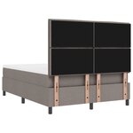 vidaXL Lit à ressort avec matelas et LED taupe 160x200 cm tissu