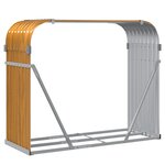 vidaXL Porte-bûches marron clair 120x45x100 cm acier galvanisé